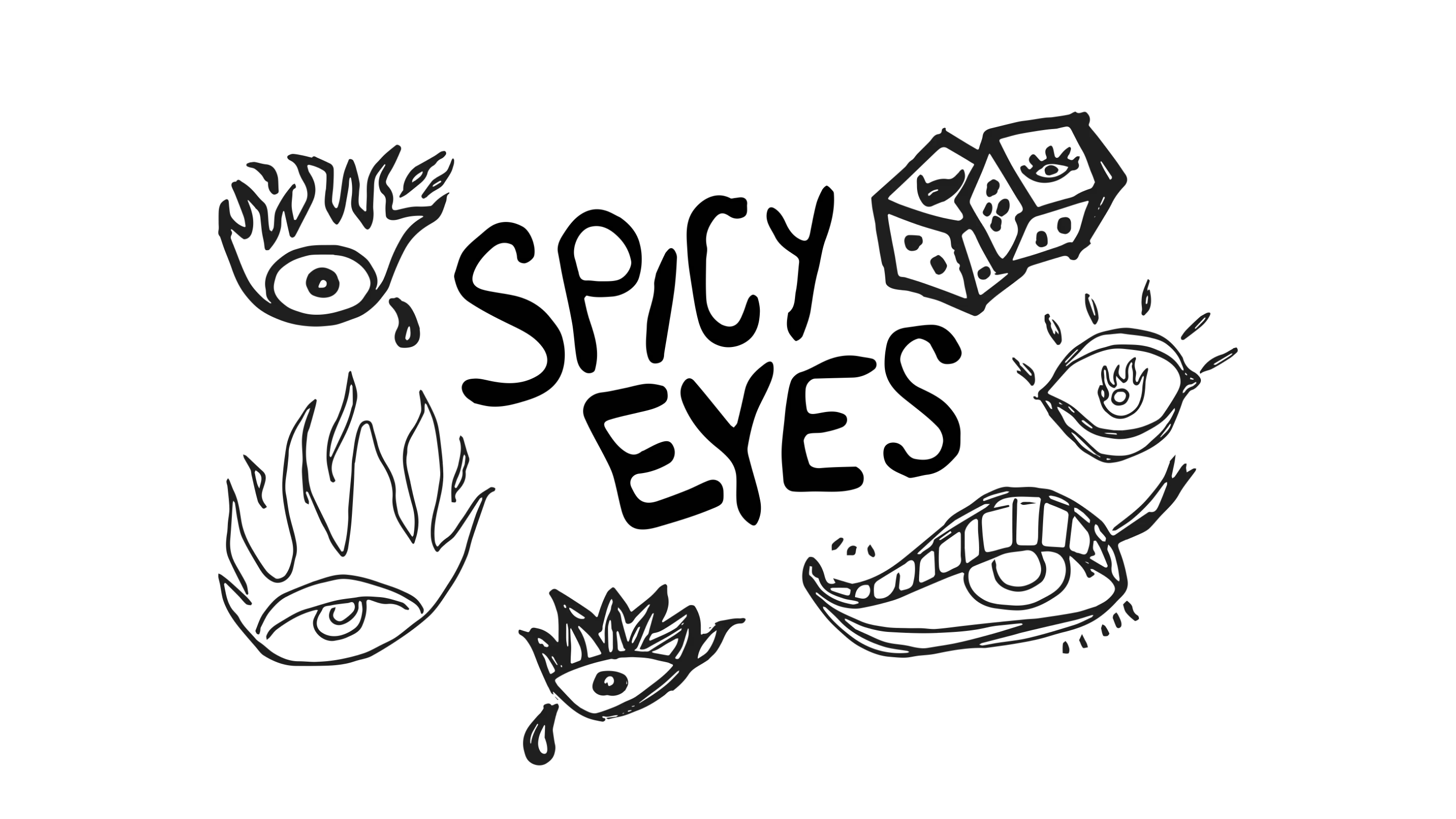 Spicy Eyes logo and icon sketch group.