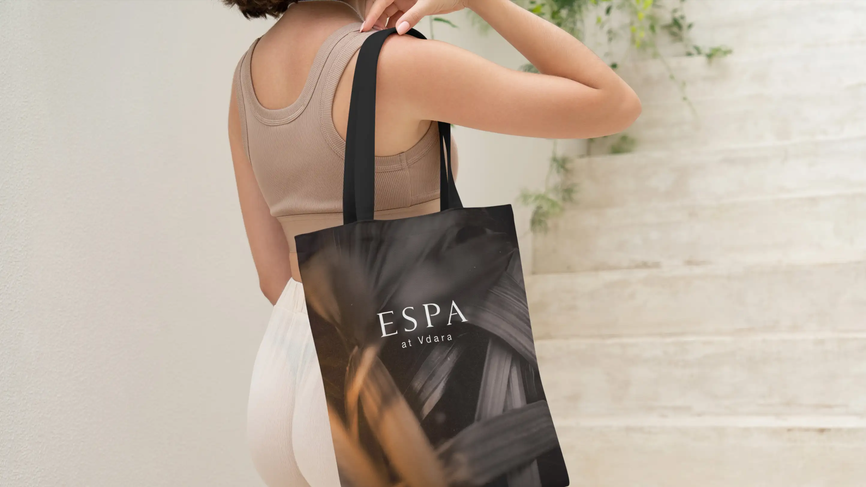 Espa at Vdara eco-conscious tote bag design.