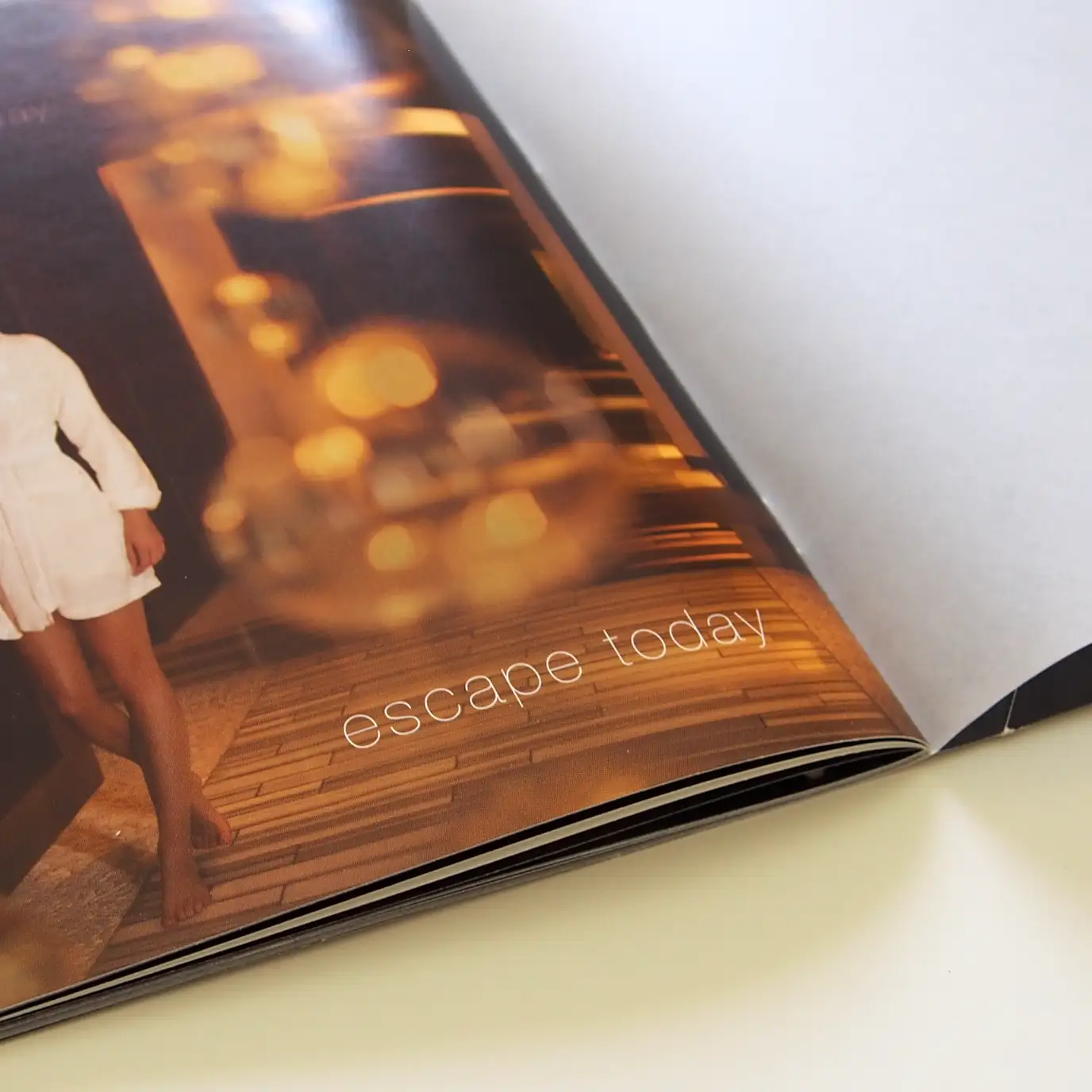 Close up of paper details in ESPA at Vdara brochure design.