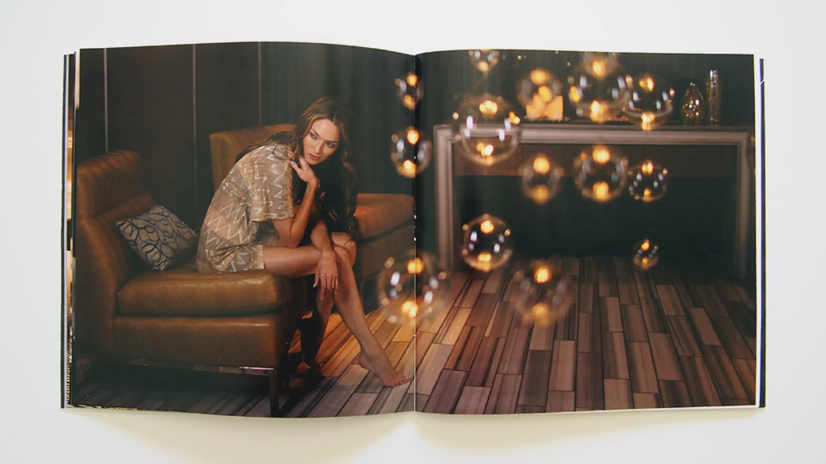 Detail of interior page spread in ESPA at Vdara brochure design.