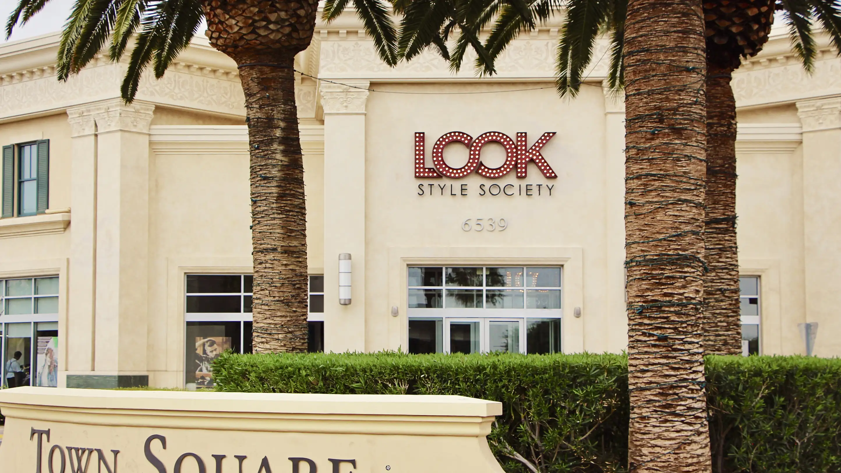 Exterior logo signage at Look Style Society at Tivoli Village in Las Vegas.