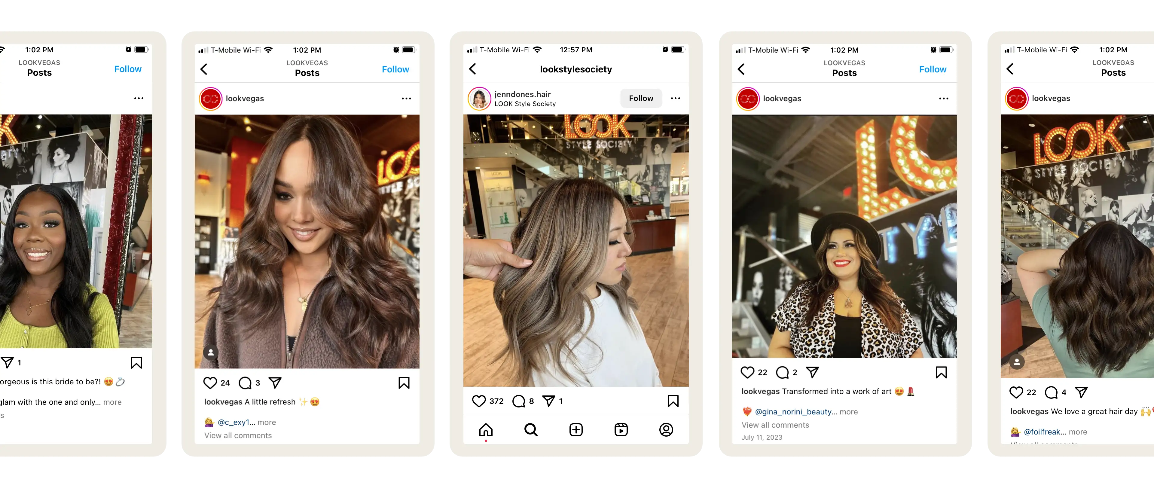 A grid of Instagram selfies with the Look Style Soecity marquee in the background.